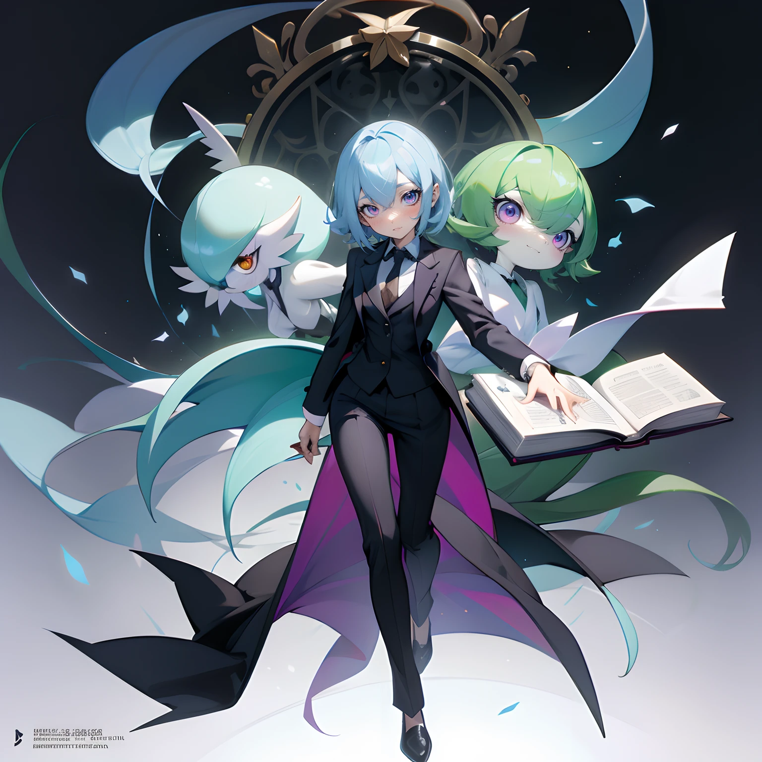 Woman in suit．fullbody image、without background、I have a book monster in my hands、Bilibili、gardevoir、The Encyclopedia of Six Laws、law、Utter the spirit of the word