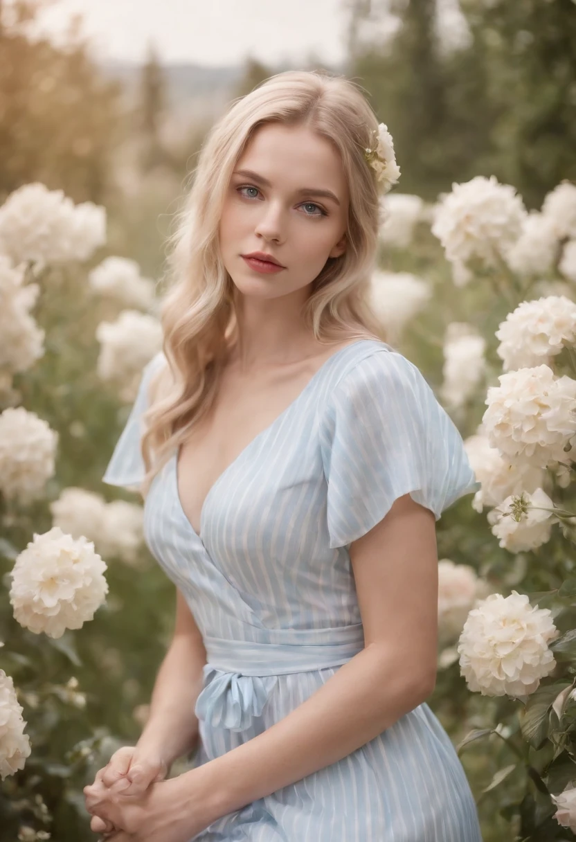 (realistic:1.3), finely detailed, quality, rembrandt lighting, (masterpiece:1.2), (photorealistic:1.2), (best quality), (detailed skin:1.3), (intricate details), dramatic, ray tracing, 1girl, american white girl, blonde hair, 21 years old, medium breasts, (Meadow, Sun, Clouds, Field, Farming, Starlight, Walking trail)
