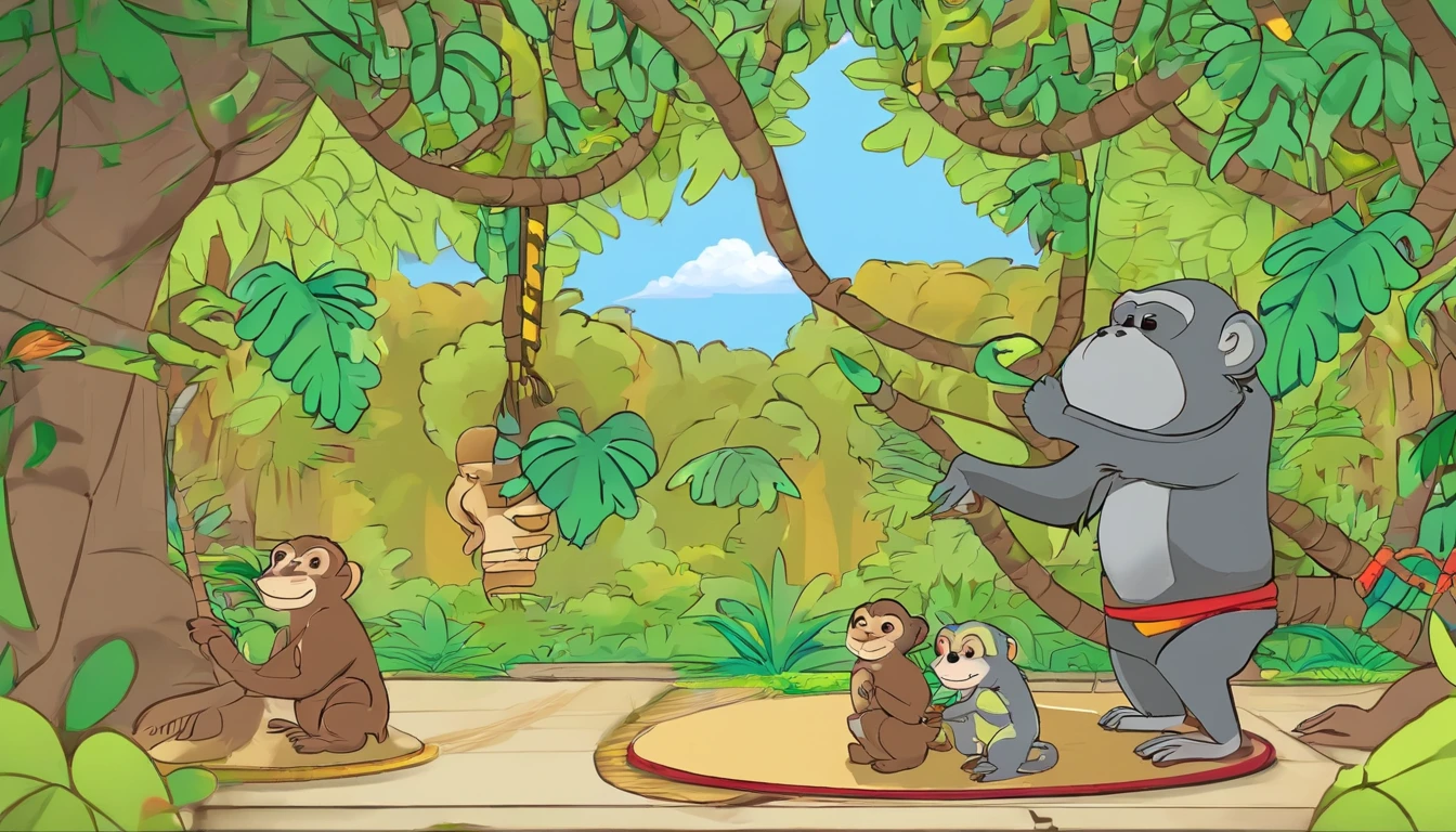 (bellow)(Turn into a monkey)(Fly into a primeval forest)(Swinging vines)(Chuangfei passes by a monkey eating bananas)(bellow)(Turn into a monkey)(Fly into a primeval forest)(Swinging vines)(Chuangfei passes by a monkey eating bananas)(bellow)(Turn into a monkey)(Fly into the virgin forest to swing the vines)