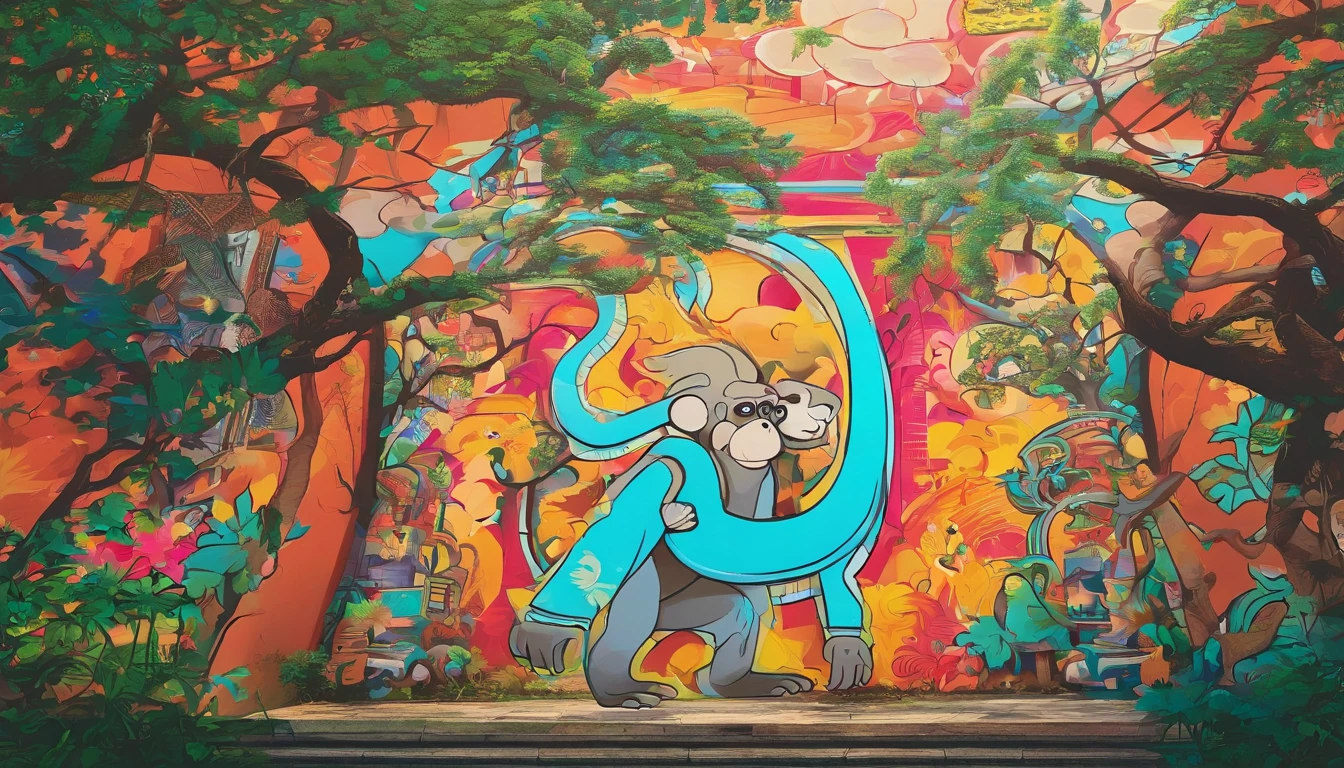 (bellow)(Turn into a monkey)(Fly into a primeval forest)(Swinging vines)(Chuangfei passes by a monkey eating bananas)(bellow)(Turn into a monkey)(Fly into a primeval forest)(Swinging vines)(Chuangfei passes by a monkey eating bananas)(bellow)(Turn into a monkey)(Fly into the primeval forest to swing the vines)
