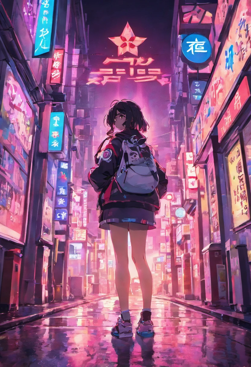 A masterpiece in high resolution,Photographed in Gotou Hitori,A girl in a pink sneakers,Calling。