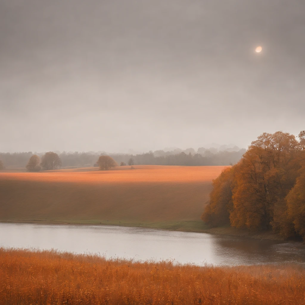 Meadows, dark orange and light gray style, transcendental dream, Hasselblad h6d-400c, when, backlight photography, photo taken with provia, emotional expressionism