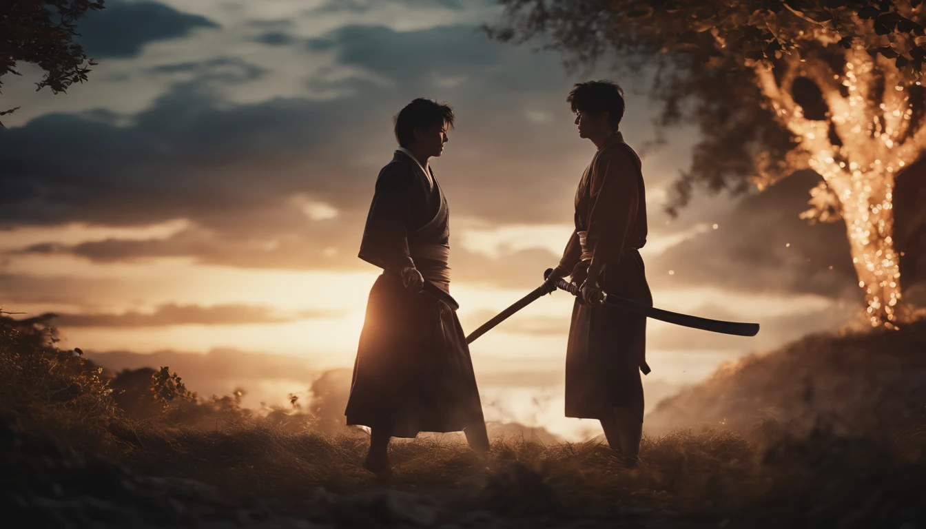 Gojo and sukuna fight for ten second scene, realistic,4k realistic, render, cinematic,anime live action, real life