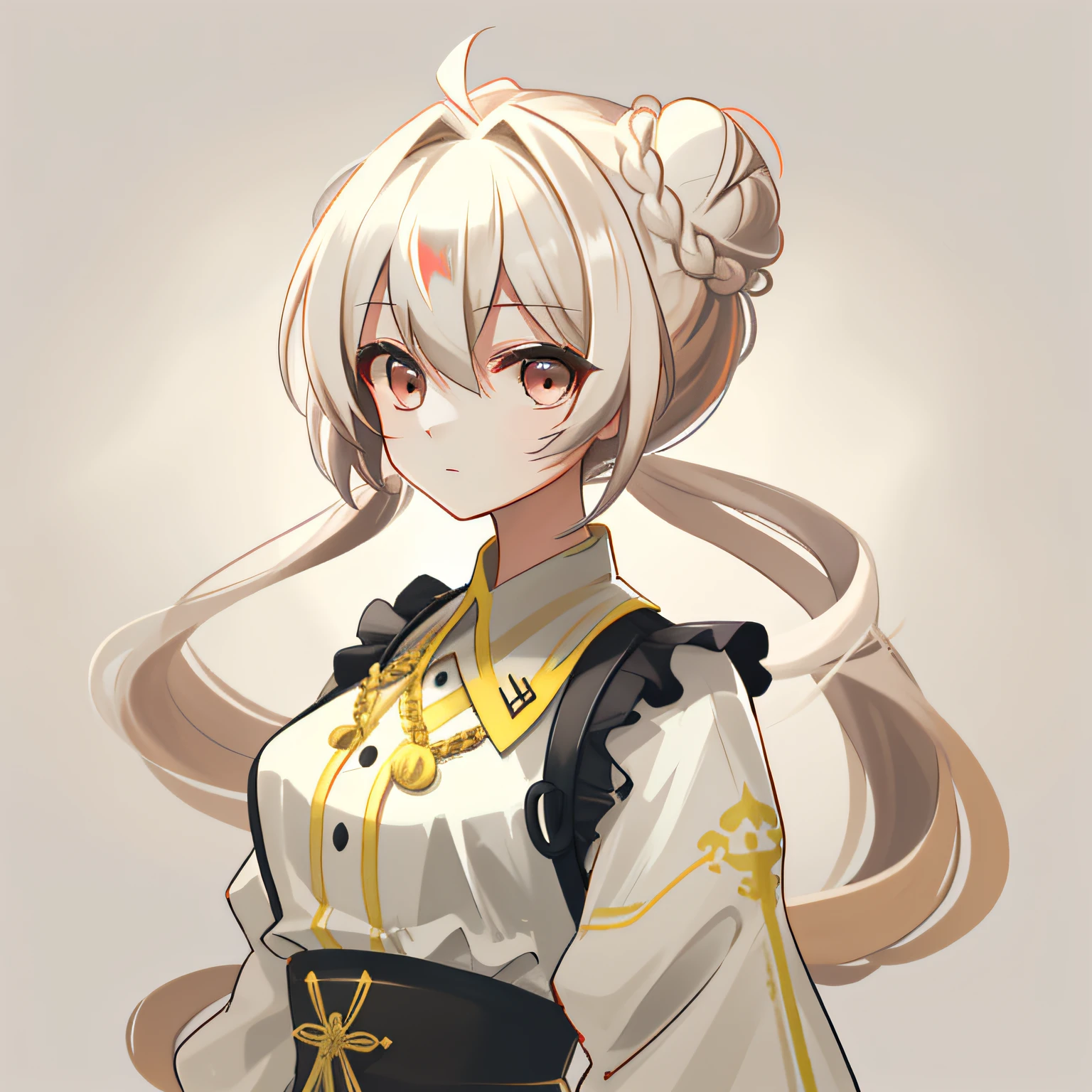 Kizi, bun hairstyle, Light-colored hair