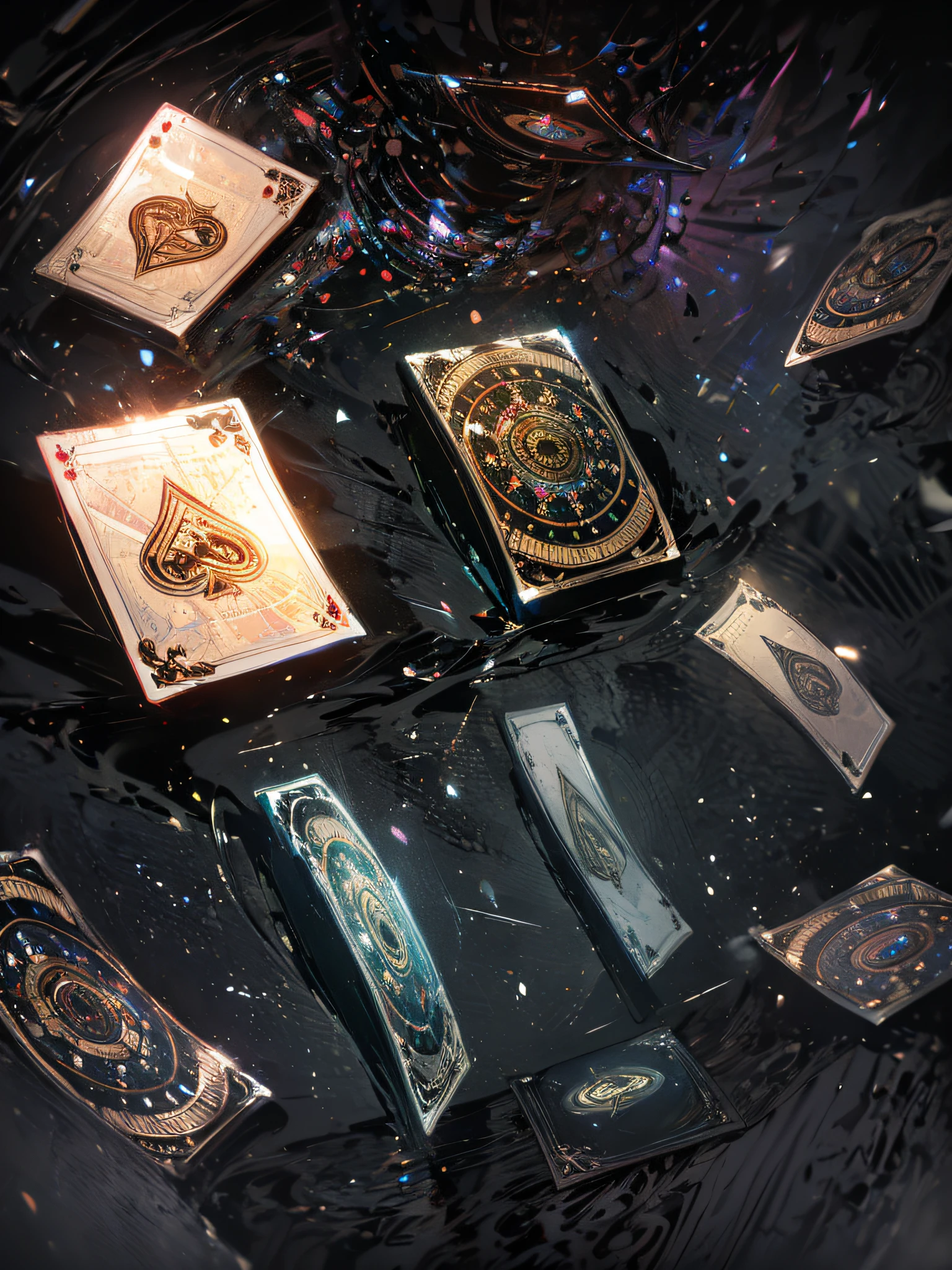 playingcards,European and American style,Gothic pattern,(absurderes, A high resolution, Ultra detailed),(Masterpiece, Best quality:1.2),The power of mythology, fantasy, highest quality digital art
