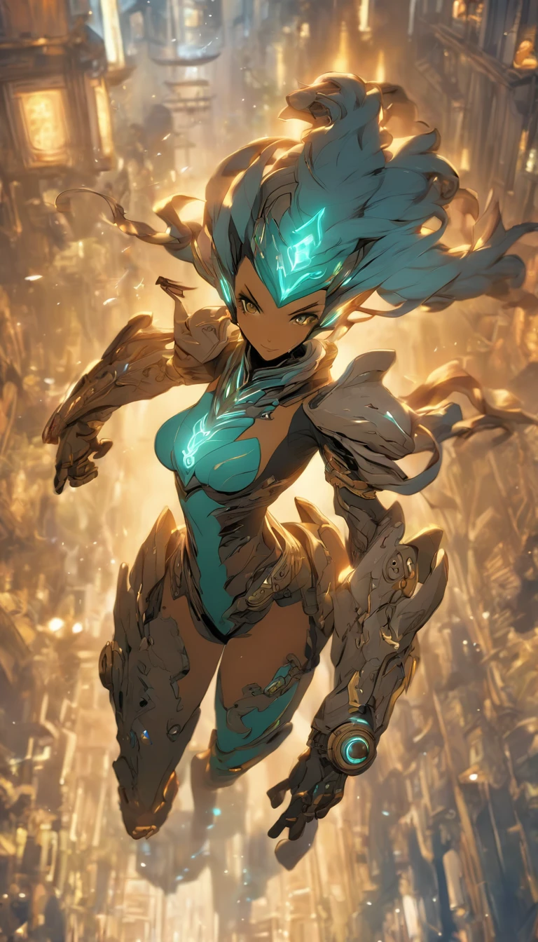 Chinese ink style,Steampunk world,Huge steampunk warframe girl,Jet steam levitates in the city air,Ink animation art,Ink comic art,water ink,ink,Smudge,8K,Delicately portrayed,Works of masters