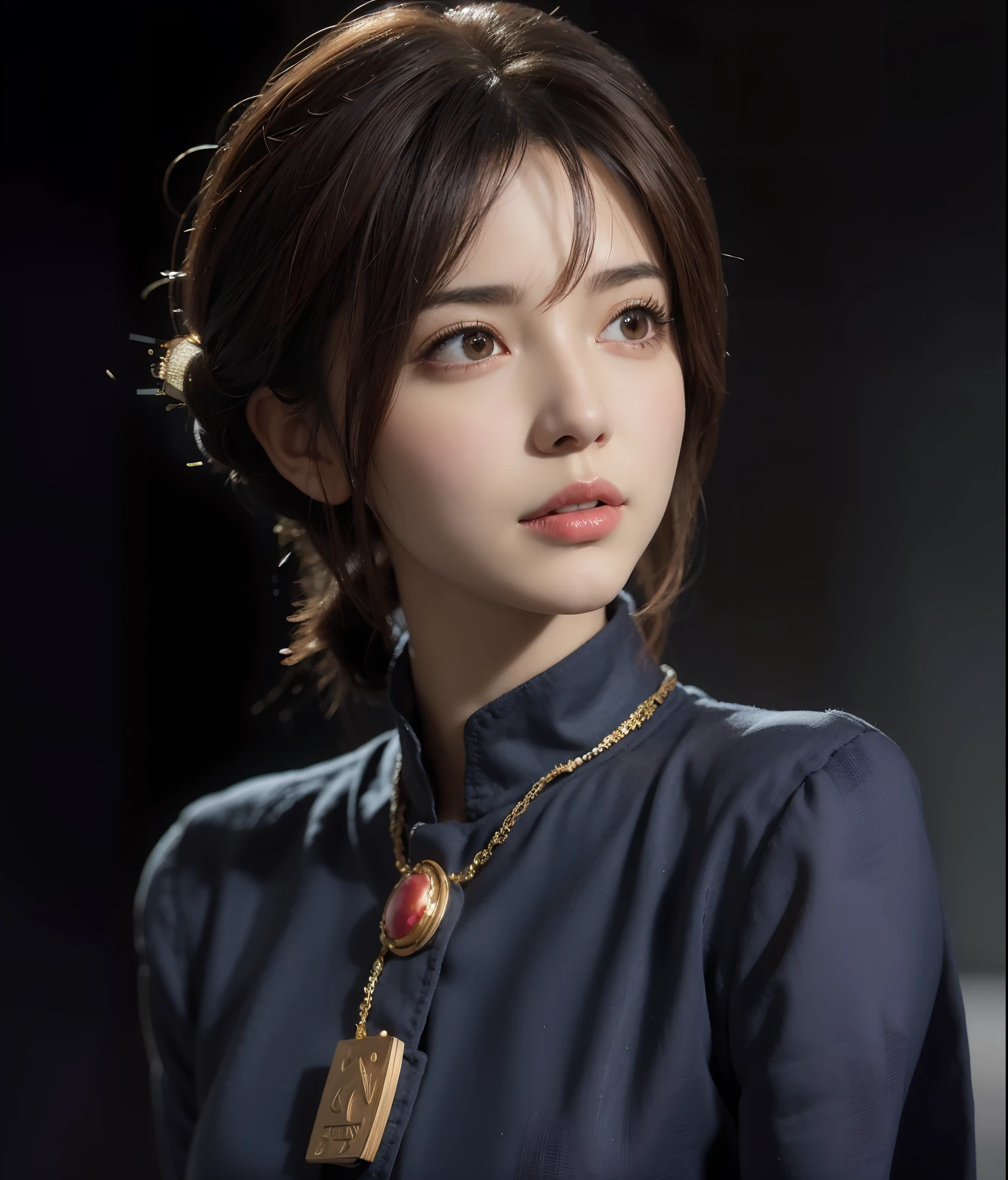 a close up of a woman with a necklace and a necklace, stunning anime face portrait, high quality portrait, by Leng Mei, 8k artgerm bokeh, masayoshi suto and artgerm, yanjun chengt, beautiful anime portrait, beautiful portrait image, anime girl in real life, by Ni Tian, by Fan Qi, sakimichan