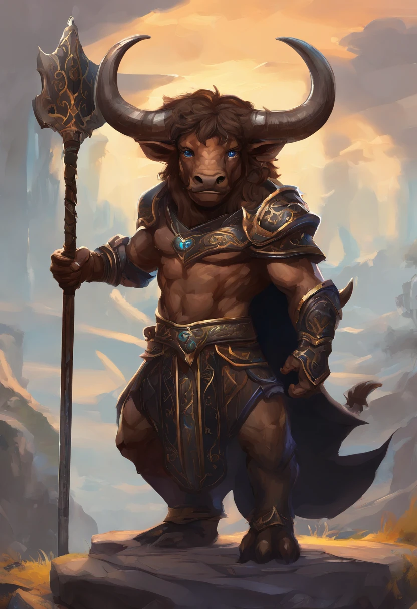 chibi, thunderbolt(Black Minotaur:1.5),Those with an ax(Black Minotaur Monster:1.8),Cow standing with an ax,Painful expression,(Raise your head to the sky and roar:1.8),funk,shudder,Gothic,barroco,(The arc was freed from the hands of the female mage),Current spreads,Medieval landscape,Fantastical,4K,best qualtiy,primitive,((Ultra-detailed and high-precision detail)),Power Hero & Magic 3,Fantastical,The background is the canyon plain,The scene is impressive