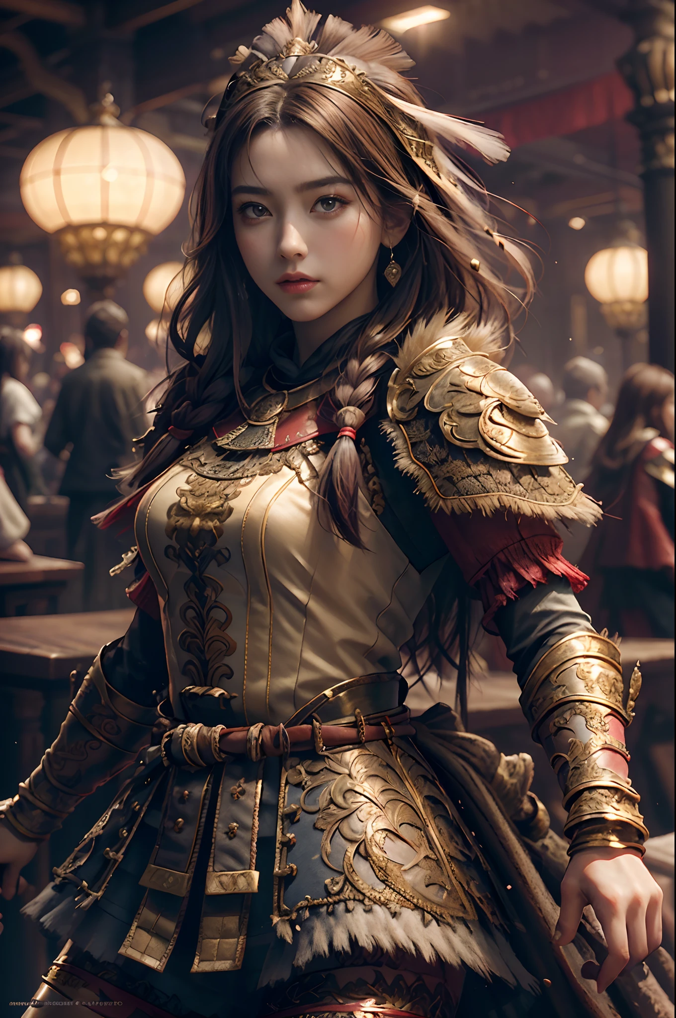 ((tmasterpiece))), (((best qualtiy))), ((ultra - detailed)), (hyper realisitc), (highly detailed CGillustration), cinematric light, realisticlying, extremely beautiful young lady, Light makeup,, Intricate Details EABA, red capelet, ff Tifa,