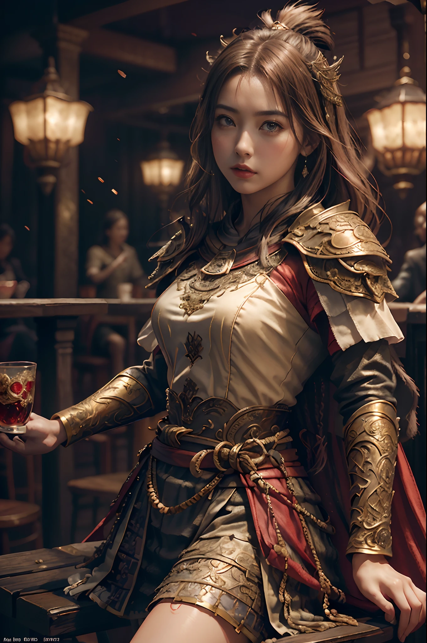 ((tmasterpiece))), (((best qualtiy))), ((ultra - detailed)), (hyper realisitc), (highly detailed CGillustration), cinematric light, realisticlying, extremely beautiful young lady, Light makeup,, Intricate Details EABA, red capelet, ff Tifa,