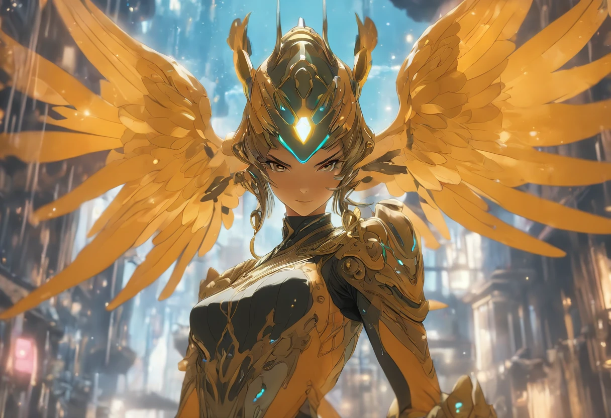 Chinese ink style,Steampunk world,Carved steampunk warframe girl,giant mechanical wings,Jet steam is suspended in the city air,Ink animation art,Ink comic art,water ink,ink,Smudge,8K,Delicately portrayed,Works of masters
