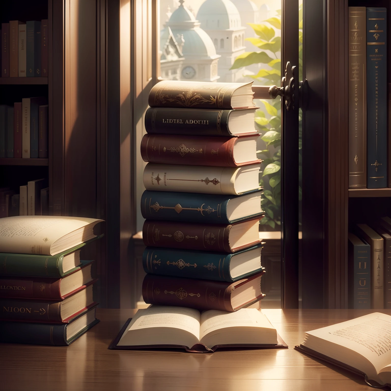 Book material, Academic research, Knowledge transfer, Read, Accumulation of wisdom, Words poured out, Learning journey, Knowledge exploration, Unique culture, An ocean of knowledge, The world of literature, Library atmosphere, Classical and modern, Books stacked, reading nook, The power of knowledge, Behind the text, The magic of books, The source of wisdom,Background with,No characters