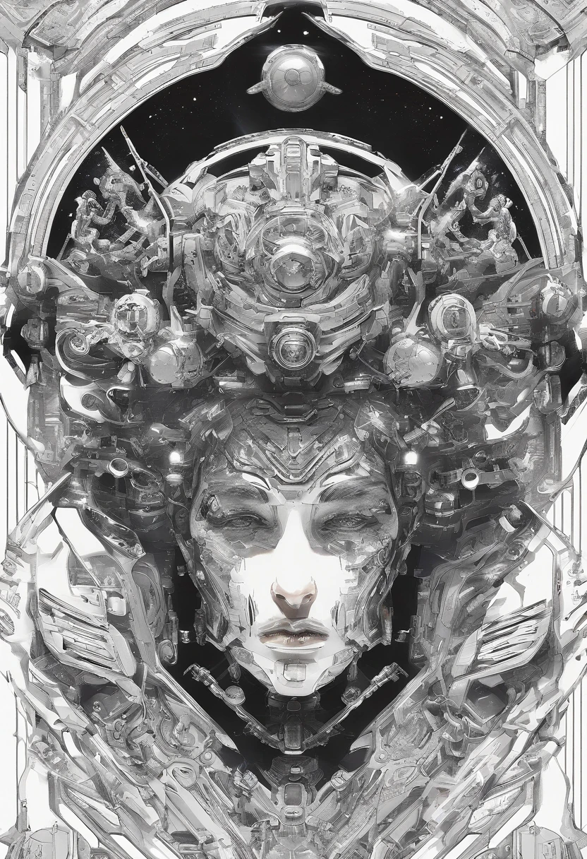 Black and white impermanence，King Yan，cyber punk perssonage