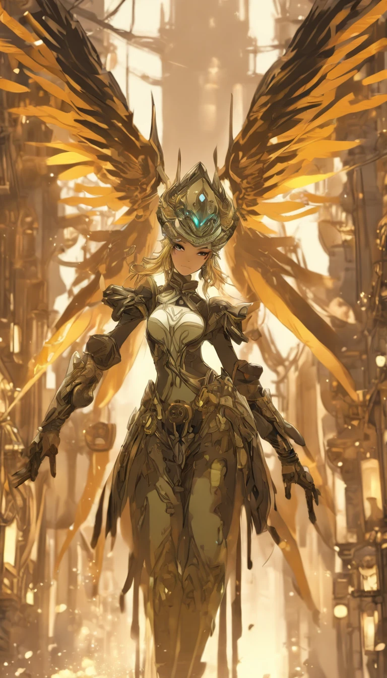 Chinese ink style,Black and white steampunk world,Carved steampunk warframe girl,giant mechanical wings,Jet steam is suspended in the city air,Ink animation art,Ink comic art,water ink,ink,Smudge,8K,Delicately portrayed,Works of masters