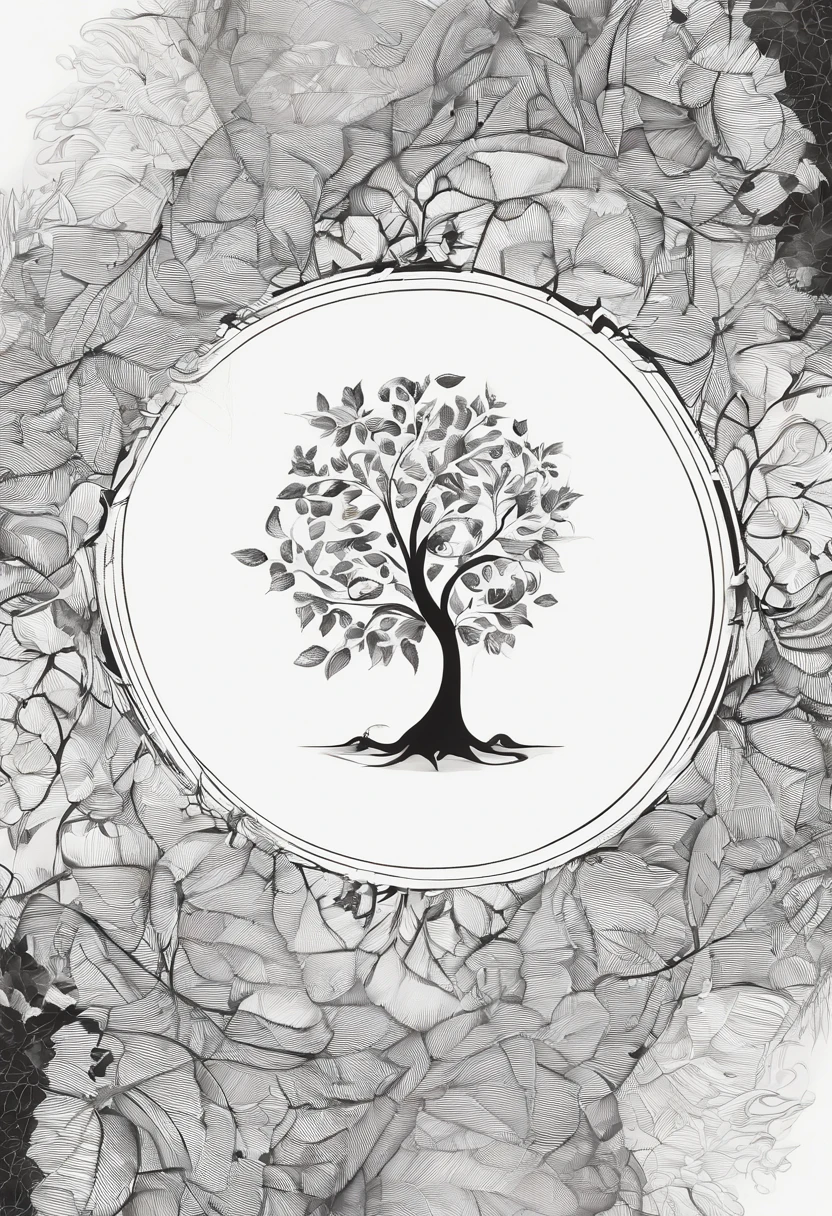 uma imagem com uma logo de amora, folhas gradientes e cores variadas. The logo should be positioned on the left, dentro da espiral de Fibonacci, envolta por um arco de folhas de amora, following the golden ratio. No entanto, The arc of blackberry leaves present in the image is in black and white. Your task is to edit the image so that the arc of blackberry leaves matches the drawing, following the golden ratio you scribbled on the sketch. It is important to note that the original logo should remain unchanged. Use a logo existente no projeto como base para criar os desenhos adicionais no arco de folhas. Certifique-se de aprimorar o background e adicionar detalhes coloridos ao arco de folhas, tudo a partir da logo original. Mantenha a harmonia de cores e a beleza natural do tema.
