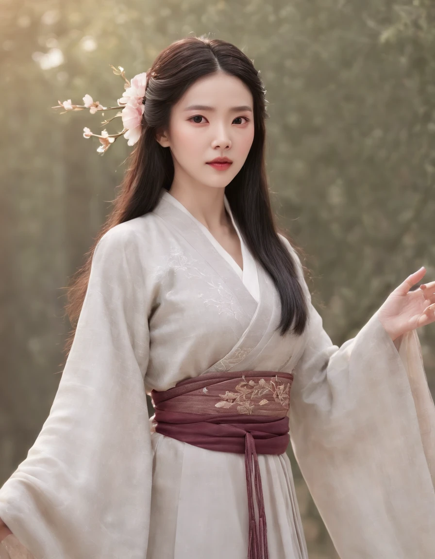 masterpiece, black_hair, 1 girl, looking at the audience, long_hair, nail_polish, solo, ancient art, Chinese,(8k, best quality, masterpiece:1.2), (realistic, realistic:1.2), (background sky: 1.2), (face close-up: 1.7), looking at the audience, hanfu, 1girl, (purple flower pine ink: 1.1), face close-up, detailed face, hanfu, song, long shan, pleated skirt，cinematic lighting, motion blur, ray tracing, god rays, bloom, drop shadow, close-up, lens flare, UHD, masterpiece, ccurate, anatomically correct, textured skin, super detail, high details, high quality, award winning, best quality, highres, 16k, HD, face close-up, close-up, close-up, accurate, correct hand, (anatomically correct: 1.5),