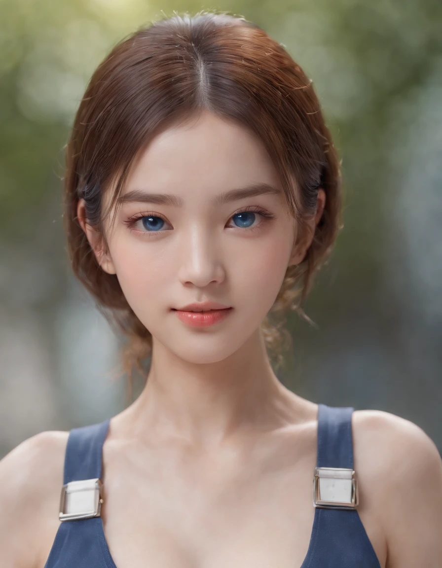 (((medium hair))), best quality, 8K, HDR, highres, absurdres:1.2, blurry background, bokeh:1.2, Photography, (RAW photo:1.2), (photorealistic:1.4), (masterpiece:1.3), (intricate details:1.2), 1girl, solo, japanese girl, delicate, beautiful detailed, (detailed eyes), (detailed facial features), petite, (((small breasts))), skin tight, (looking_at_viewer), from_front, (skinny), (best quality:1.4), (ultra highres:1.2), cinema light, (extreme detailed illustration), (lipgloss, best quality, ultra highres, depth of field, caustics, Broad lighting, natural shading, 85mm, f/1.4, ISO 200, 1/160s:0.75),1girl, solo, (((blue vest))) , smile, school uniform, necklace,