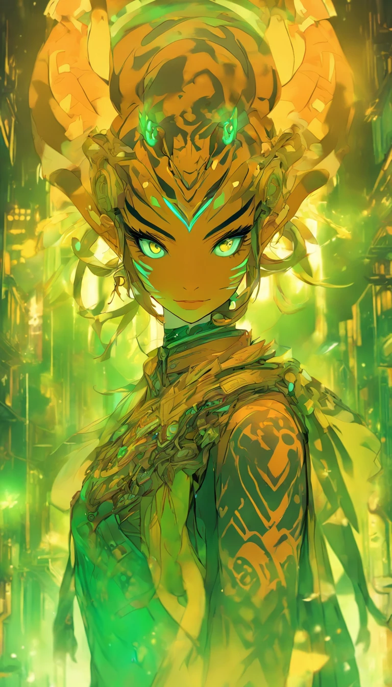 Chinese ink style，Steampunk world，Tiger-shaped steampunk warframe girl，Jet steam is suspended in the city air，Ink animation art，Ink comic art，water ink，ink，Smudge，8K，Delicately portrayed，Works of masters，greenish tinge