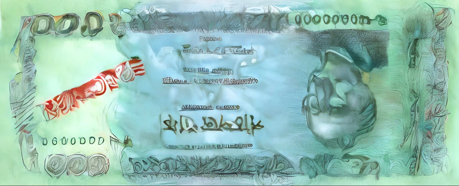 a close up of a bank note with a picture of a man on it, zoomed view of a banknote, banknote, three quater notes, bangladesh, somalia, from 2001, by Odhise Paskali, image, by Ken Elias, oman, overlaid with arabic text, version 3, lowres, bangalore