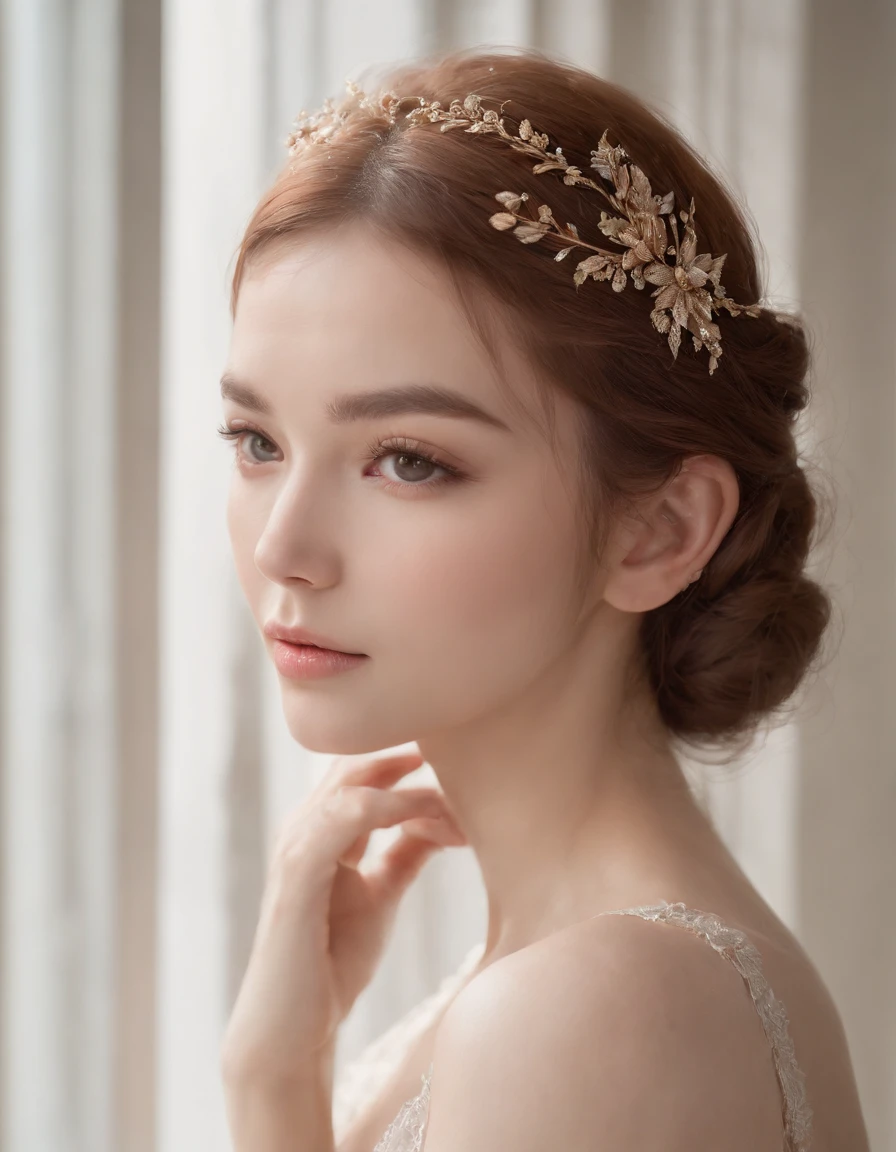 (masterpiece, best quality, hyper realistic, raw photo, ultra detailed, extremely detailed, intricately detailed), (photorealistic:1.4), fashion photography of a stunningly beautiful women, stunning intricate full color, beautiful and breathtaking hairstyle, (intricate detailed hair:1.4), crazy alternate hairstyle, hairstyle inspired by Qing Han and Dame Vivienne Westwood, finger wave hair, very short hair, floating hair, blunt ends, light brown hair, gradient hair, pure, Innocent, aesthetic, romanticism, fairy, idol, beautiful detailed face, like a cat, small face, artistic, perfect anatomy, goddess, calm, composed, highly detailed Tapered pants, crop top, and mules. designed by Matthew Williamson and Fujiwara Hiroshi and Sergey Musin, layered, textural, face focus, depth of field, symmetrical, golden ratio, 8k resolution, octane render, extremely high-resolution details, realism pushed to extreme, fine texture, incredibly lifelike, (soft window natural lighting:1.4), dynamic angle, film grain, FujiFilm XT4, taken by Johanne Hesbeck,
Negative prompt