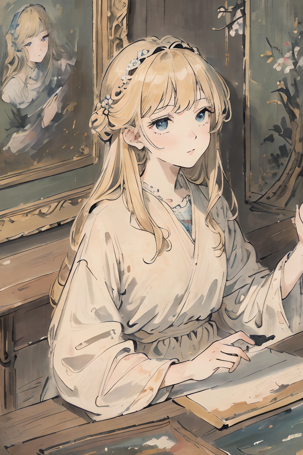 masterpiece, best quality, an extremely delicate and beautiful girl,an extremely delicate and beautiful, world masterpiece theater, ultra-detailed, highly detailed, best quality, blonde hair, highres, extremely detailed,1girl, best quality, illustration, looking at viewer, impasto, canvas, oil painting, realistic, realist ,real,