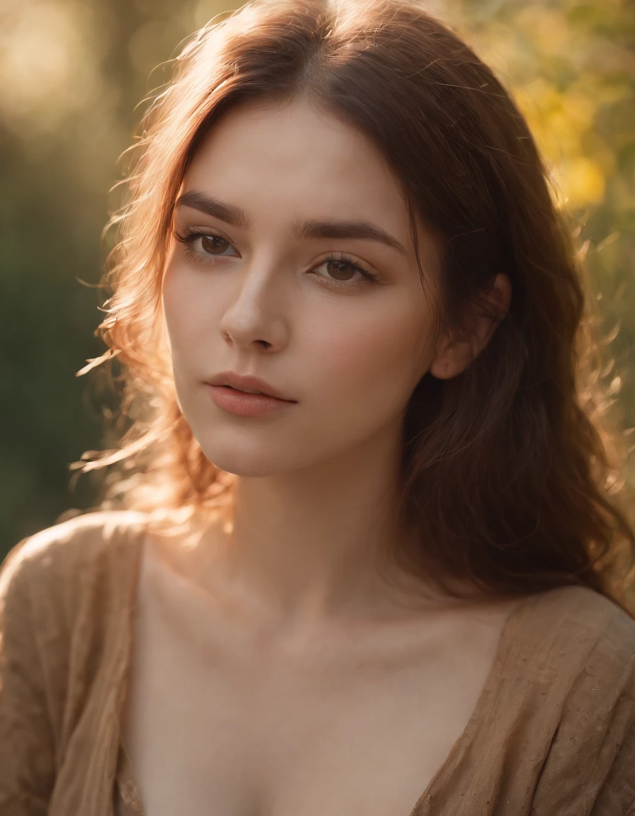 Detailed and realistic portrait of a woman with freckles, round eyes and short messy hair shot outside,wearing a white t shirt,skin texture,chapped lips,soft natural lighting,portrait photography,85mm lens,magical photography,dramatic lighting,photo realism,ultra-detailed,intimate portrait composition,Cinestill 800T --testp --ar 9:16 --upbeta –; --auto