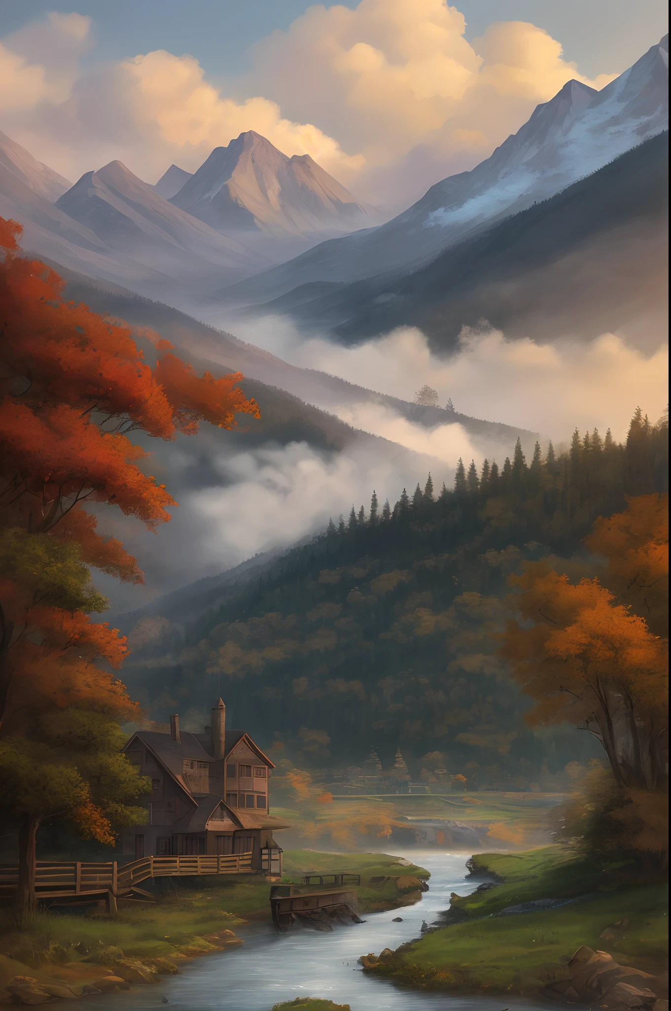 A highly detailed anime illustration,
landscape,
vintage, dreamy, drawing, trending on artstation, UHD, (((by Quentin de Warren))):1.8, atmosphere, luminosity