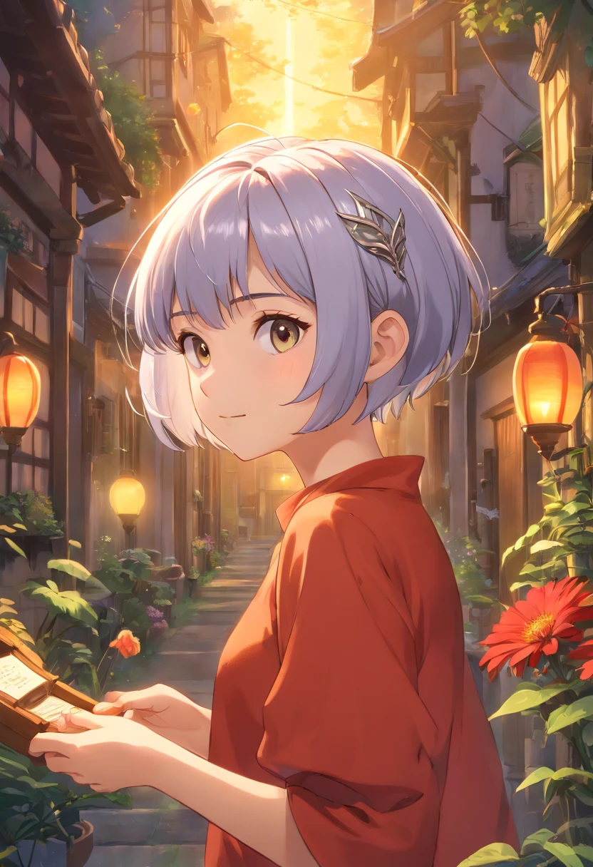 (extremely detailed CG unity 8k wallpaper, masterpiece, best quality, ultra-detailed), (best illumination, best shadow, an extremely delicate and beautiful), a cool, dynamic, and original young girl character with a (dynamic pose) and silver (pixie cut hair: 1.3) that reflects the light beautifully.