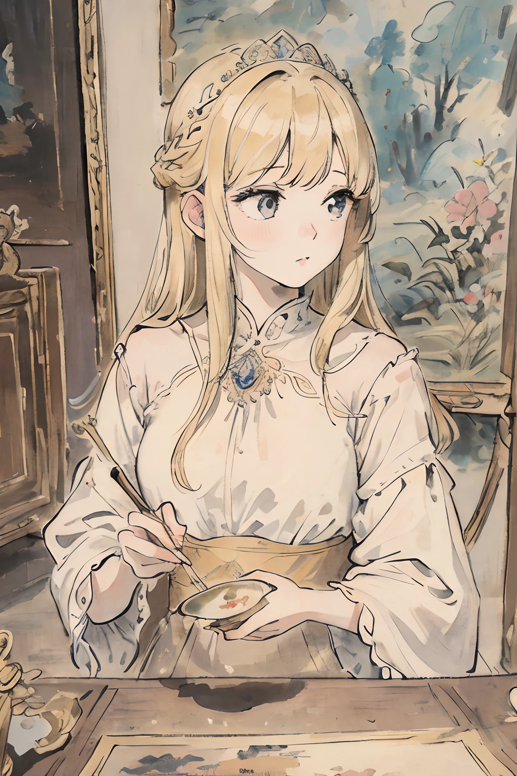 masterpiece, best quality, an extremely delicate and beautiful girl,an extremely delicate and beautiful, world masterpiece theater, ultra-detailed, highly detailed, best quality, blonde hair, highres, extremely detailed,1girl, best quality, illustration, looking at viewer, impasto, canvas, oil painting, realistic, realist ,real,