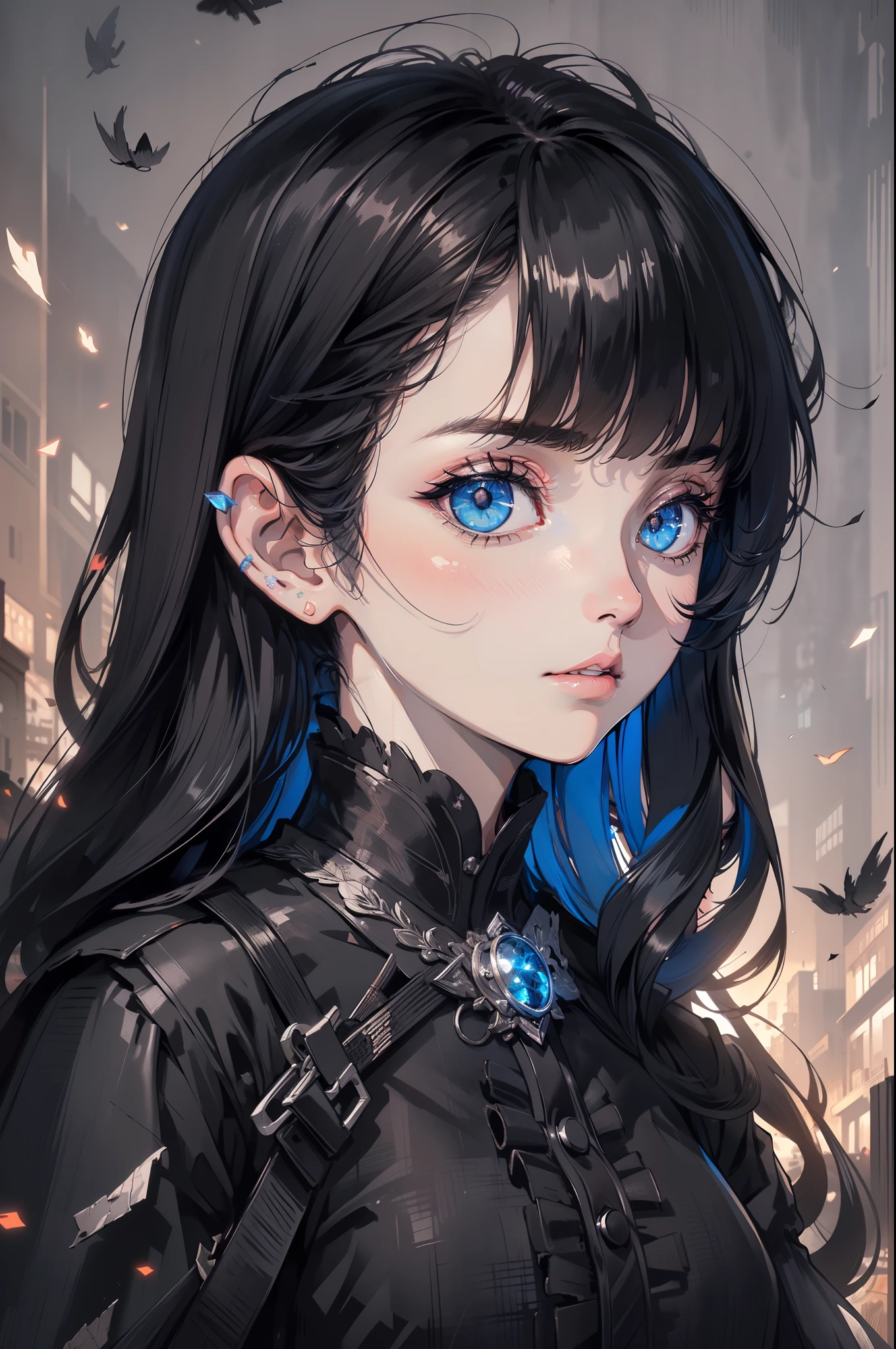Best quality, Masterpiece, (Realistic:1.2), Detailed face, Beautiful eyes, Masterpiece, Best quality, Ultra-high RES, Beautiful, Visually stunning, elegant, incredibily detailed, Award-winning paintings, (Dark art:1.1), deepshadow, (Dark theme:1.2), r1ge, Angry, Glowing, (Aura:1.2), energy, Flying debris, Flying debris, 1 girl,