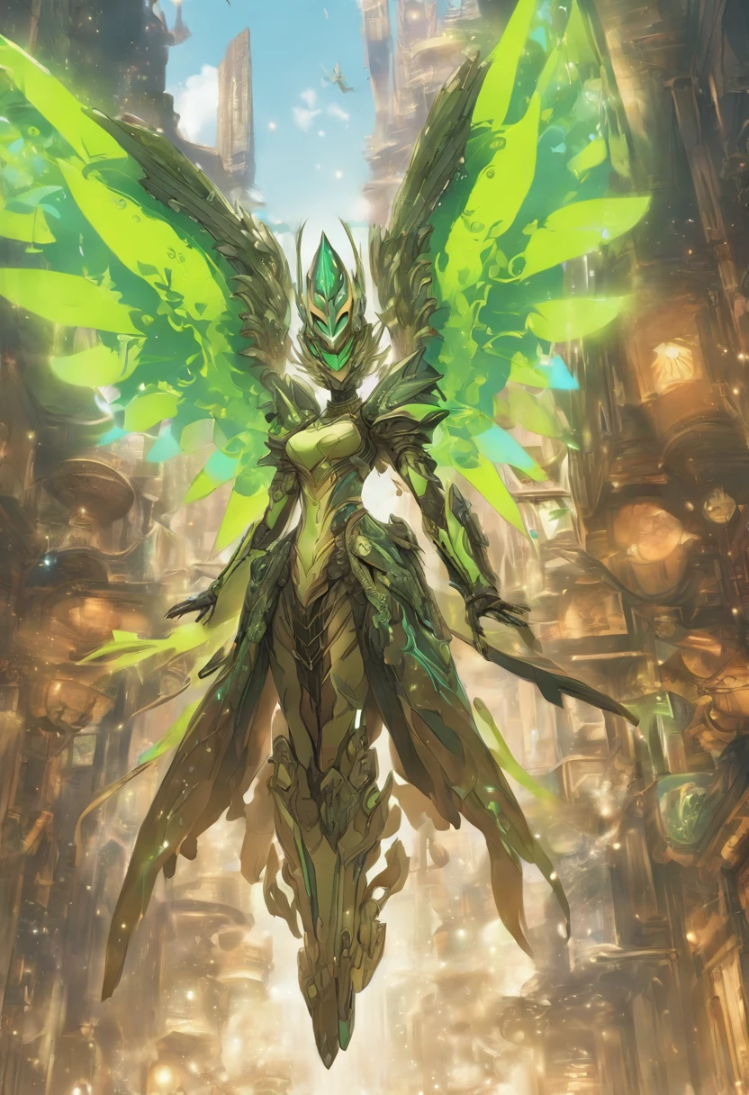 (best quality,4k,8k,highres,masterpiece:1.2),ultra-detailed,(realistic,photorealistic,photo-realistic:1.37),alien,insect-like,friendly,fat,green skin,long antennae,bulky body,bright multi-colored eyes,sharp mandibles,four arms,humanoid stature,extraterrestrial,unusual appendages,intricate exoskeleton,luminescent patterns,bioluminescence,elegant flying wings,shimmering scales,multiple-jointed legs,ethereal glow,peaceful expression,lush tropical background,stunning intricate patterns on wings,exotic floral surroundings,harmonious color palette,naturalistic lighting