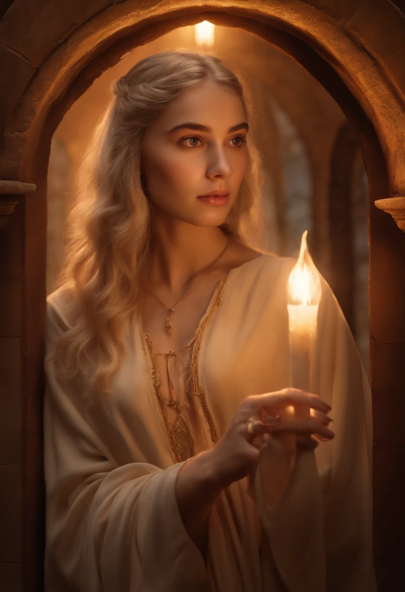 1girl, 18 years old, (((perfect fingers and short finger nails))), holding a sharp dagger ready to stab, sneaking through a well lit house of a hobbit, beautiful perfect hands and short finger nails , 8k ultra-realistic, pastel color scheme, soft lighting, golden hour, tranquil atmosphere