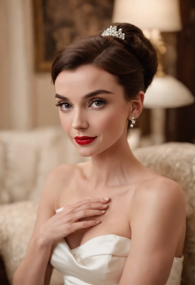 mulher loira parecida com a AUDREY HEPBURN e a marilyn monroe ultra realista Bijoux de Charme