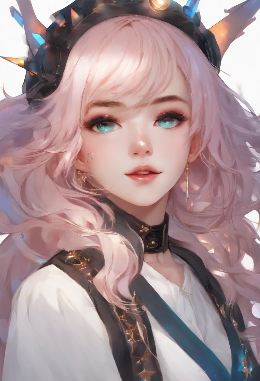 multicolored hair, Mismatched pupils, lightsmile, surrealism, A futuristic, Anime, minimalism, romanticism, Expressionism, Realism, Diffraction spikes, masutepiece, high details, Beautiful girls of the highest quality