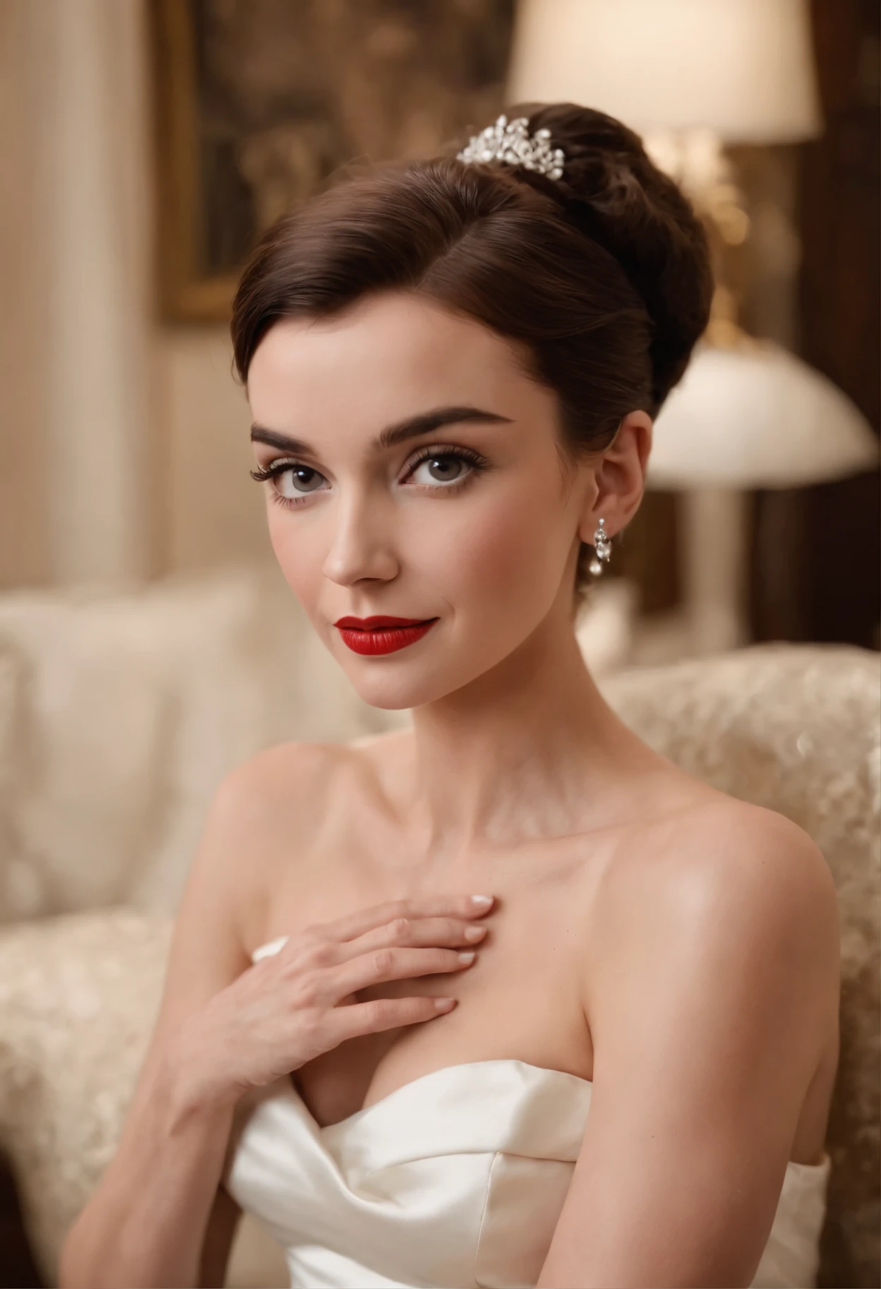mulher loira parecida com a AUDREY HEPBURN e a marilyn monroe ultra realista Bijoux de Charme