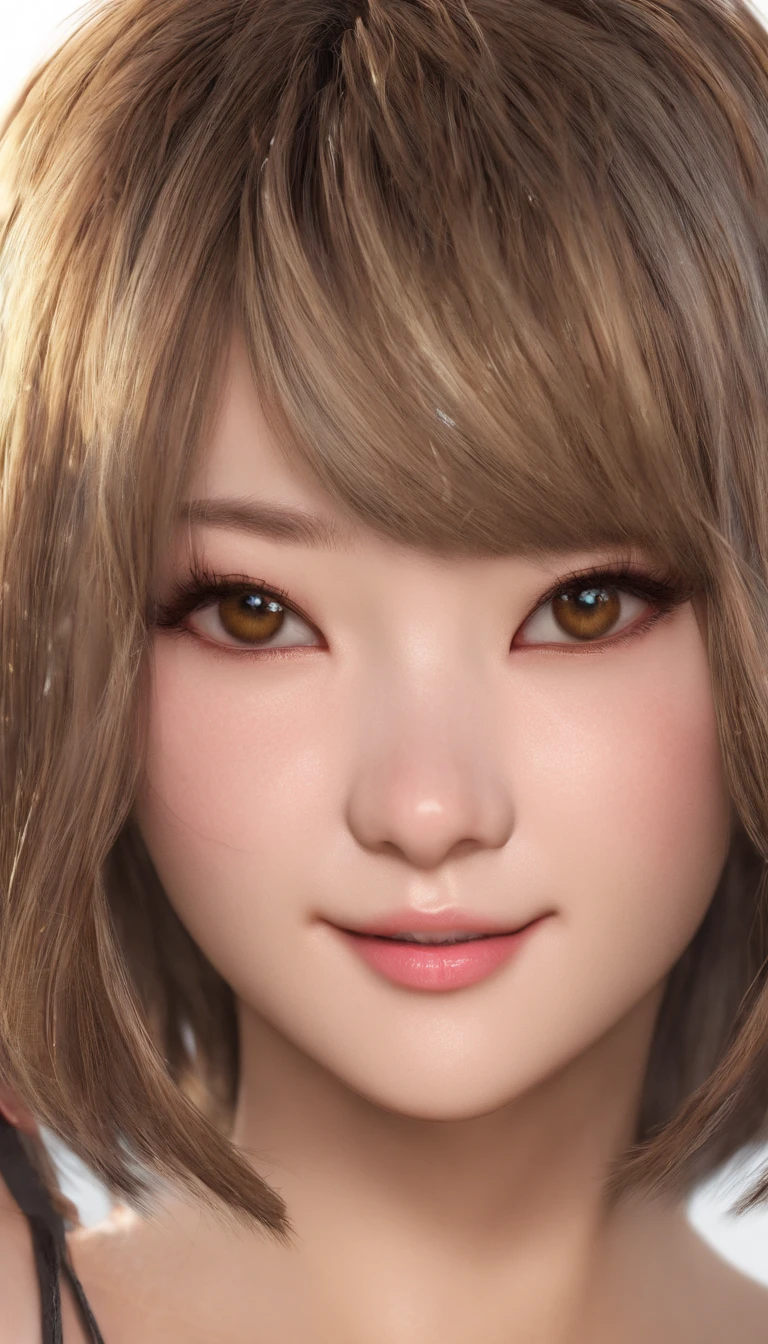 Striped hair, Drill hair, cat hair ornament, Moles under eyes, Seductive smile, excited, cubismo, Cinematic lighting, filmgrain, hyper HD, Textured skin, High details, 4K,Sexy body,Sexy girl,Asian people