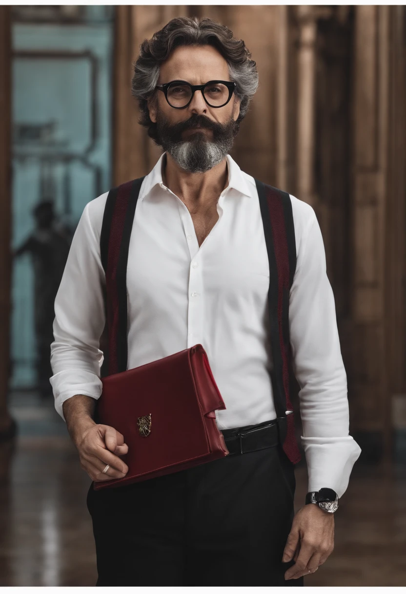 Money heist Professor Alvaro morte image, wearing Glasses,black trim beard