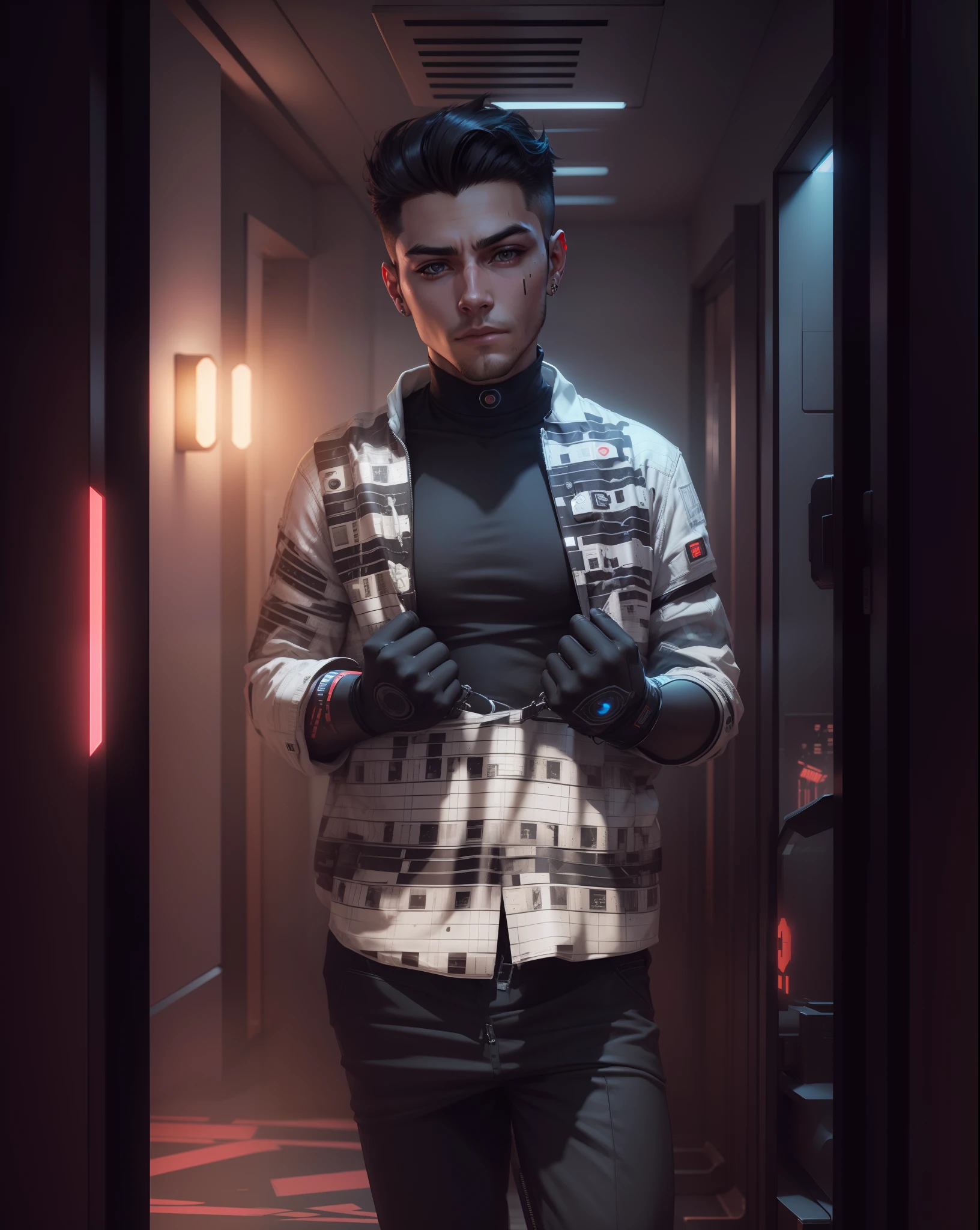 Handsome boy, Attractive face, Cyberpunk, 8k smooth face