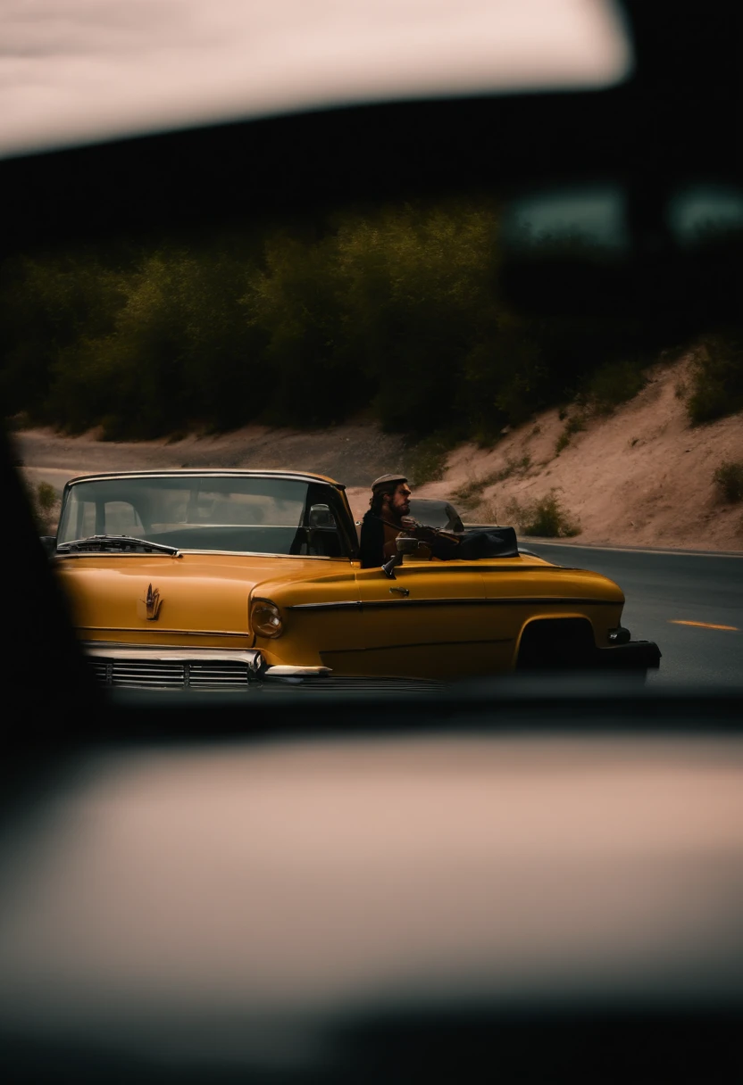 Driver taxi in the shadows,On the highway of terror,The roads are empty,terroral,Solitude,desolated