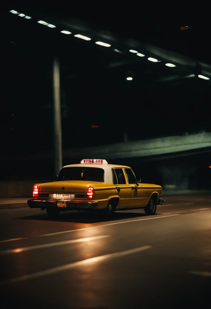 Driver taxi in the shadows,On the highway of terror,The roads are empty,terroral,Solitude,desolated