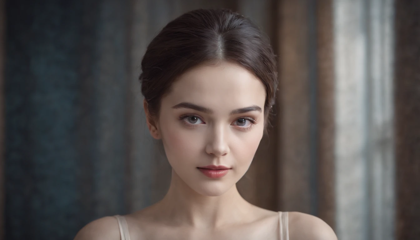 Paradigm between ai created beauty and legacy beauty depicted on a single woman with distinctive line splitting the image down the middle with one side being way more technology enhanced in the style of art nevus., painting, poster