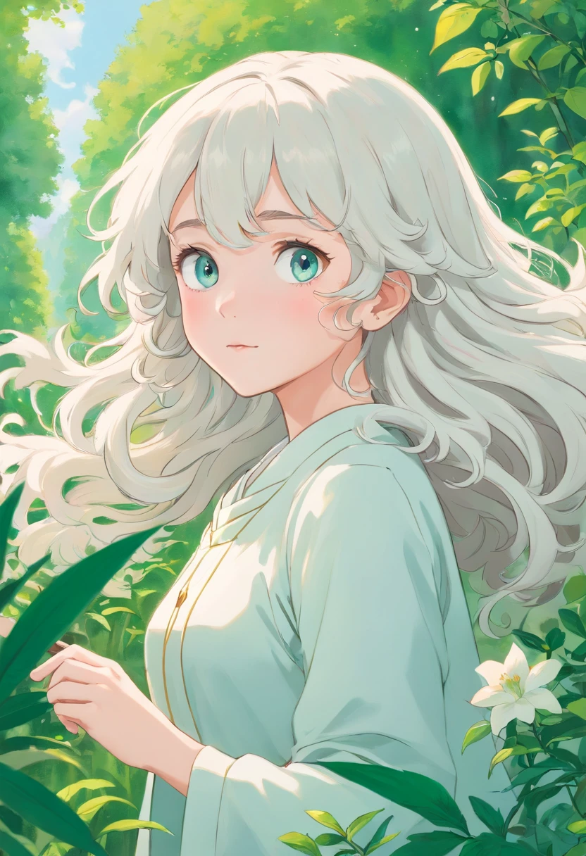 Beautie, White skin of the, verd s eyes, brunette color hair, wavy curly hair,superior image quality,