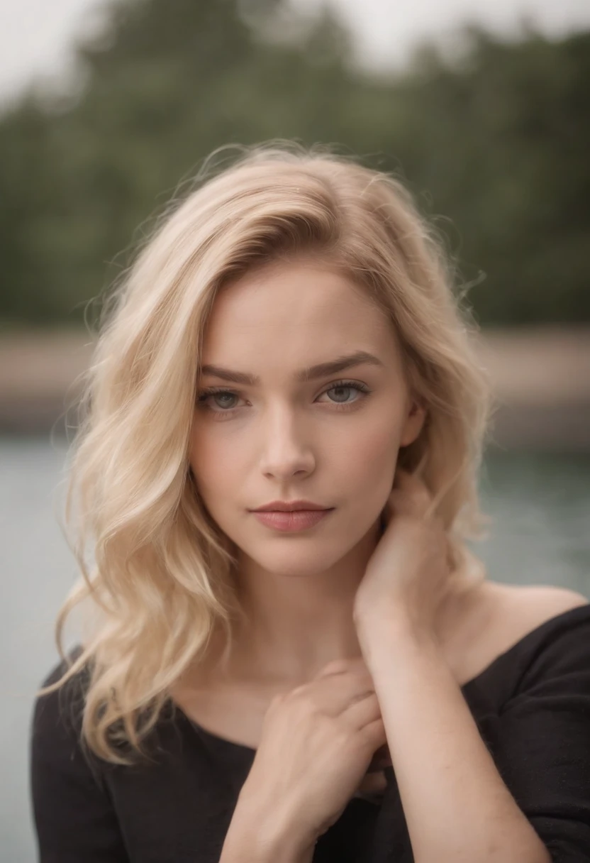 Une femme avec des cheveux blond avec les mensuration suivante : 90-60-90, entrain de faire l'amour avec un homme