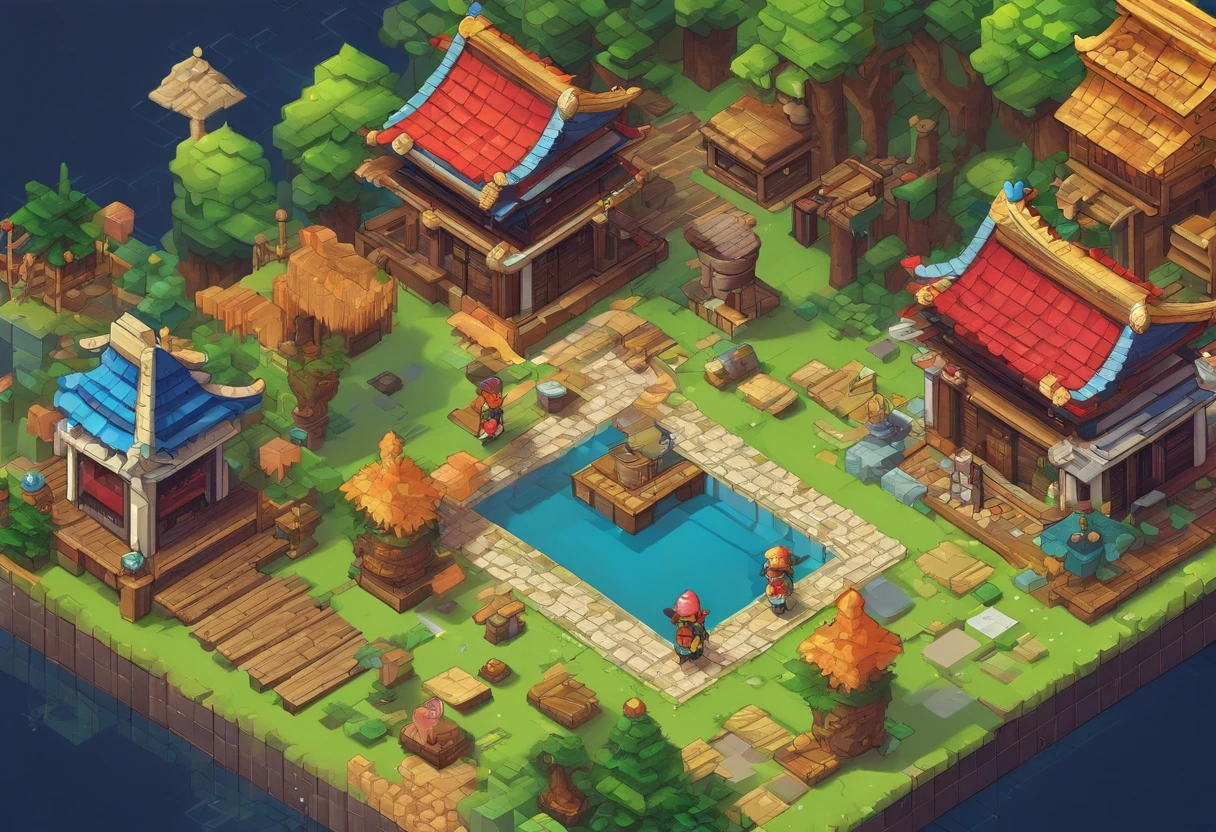 16 bits, 16-bit game, Pixel art, Japanese RPG battle scene, 80's games, Monster, tchibi, Tiny,