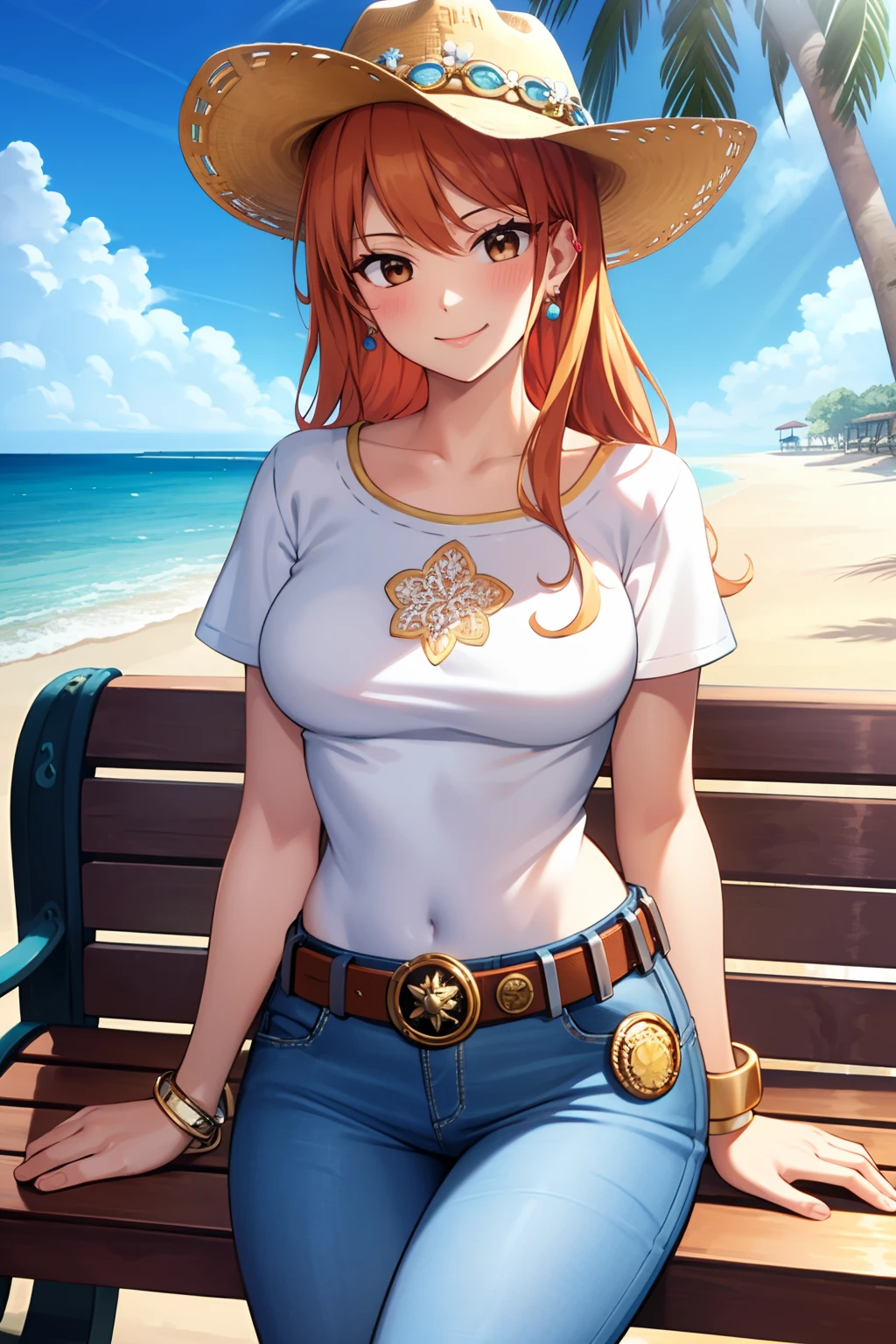 (​masterpiece、top-quality:1.2)、Cowboy Shots、独奏、女の子 1 人、Alena \(DQ4\)、A smile、looking at viewert、doress、((thigh-high socks))、gloves、a belt、((self lift))、((skirt rift))、((Show underwear))