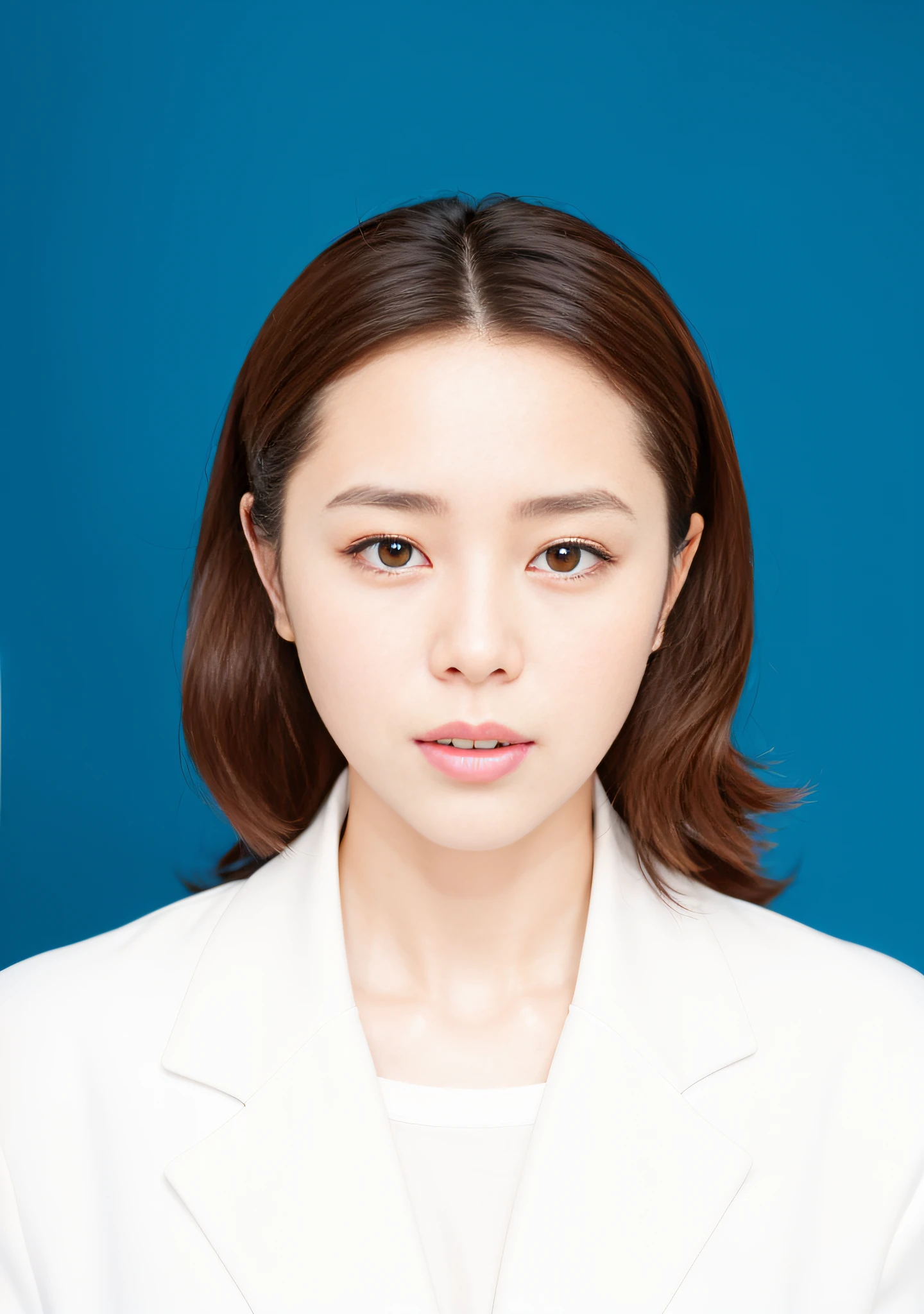 Arad woman posing for photo in white jacket and white shirt, Korean symmetrical face, Choi Hyun-hwa, jiyun chae, Kim Tae-joon, yanjun cheng, shin min jeong, lee ji eun, Lee Ji-eun, headshot portrait, chengyou liu, Professional profile photo, Zhang Wanting, Yun Ling