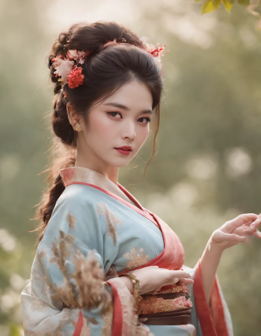 1girl, Raw, masterpiece, ultra realistic, best quality, ultra highres, photo realistic, ultra realistic, CG, 32K, Crisp Focus, HDR, Beautiful Woman with Perfect Figure, Highly Detailed Face and Skin Texture, Detailed Eyes, Double Eyelids, navel, bare shoulder, Slender Abs, long hair, violet hair, dynamic pose, dynamic angles, sexy pose, perfect slim body, (breasts bandages), bandage, 24 years old, (((Beautiful floral kimono))), (Highly detailed), Color effects around the sword, Drawn sword, Large sword, Light blue kimono, Holding the hilt of the sword with both hands, Hands are beautifully drawn, (Purple eyes), (Purple hair) , Green wind effect, Wind-effect, Realistic Sword, Floral pattern on kimono, The kimono pattern is realistic, (Charming eyes), Shining eyes, Beautiful eyes, Long hair, katanas, Samurai sword, Drawing a sword, Two hands , Paint as if it were dynamic, The art of drawing a sword, Increase the amount of writes, Draw with delicacy, delicate illustration, round breast, small perfect breast, natural c cup breast, temple of thunder, inazuma background, extremely detailed background, extremely clothes, sitting, (song Dynasty, song clothing:1.2), fair and pinkish realistic skin, skin pores, realistic skin texture, silky-smooth armpits, dslr, side lighting, cinematic lighting, slender abs, perfect slim body, sexy pose, dynamic pose, dynamic angle, (wide angle, full body shot:1.4), (cleavage, kimono, open kimono:1.6), raiden shogun, ei from genshin impact