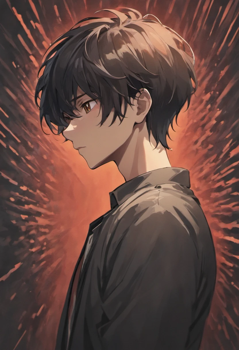 Man facing sideways, Japanese, dark hair, 20s, no beard.