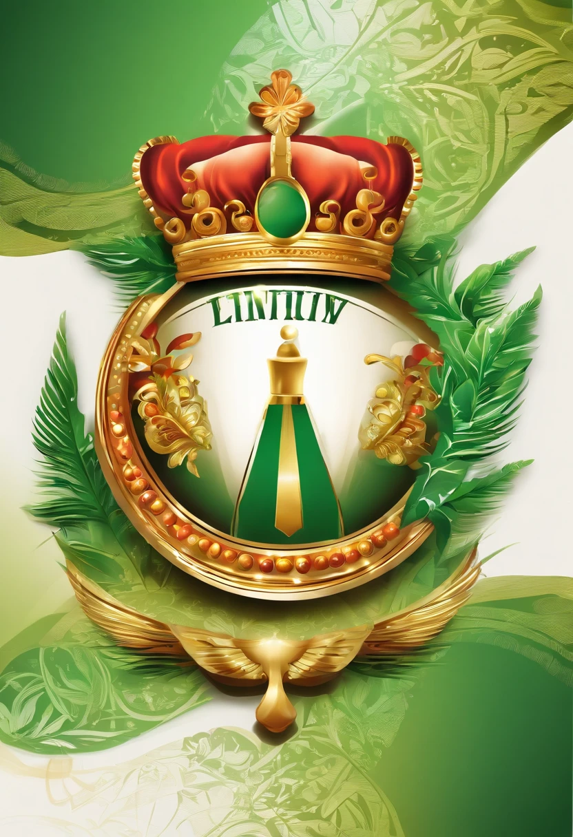 Duende con olla de oro (Verdes y Oro), (Logo para un Casino) desing, vector profesional, Complete design, Contornos de estilo de marcador, colors solid, warm colours, Colores brillantes sobre fondo blanco, Revestimiento de micras, Enfoque suave, azul, naranja, verde (neon), rojo (Vibrante), Ambiente dominante negro, bold lines, Bold black lines