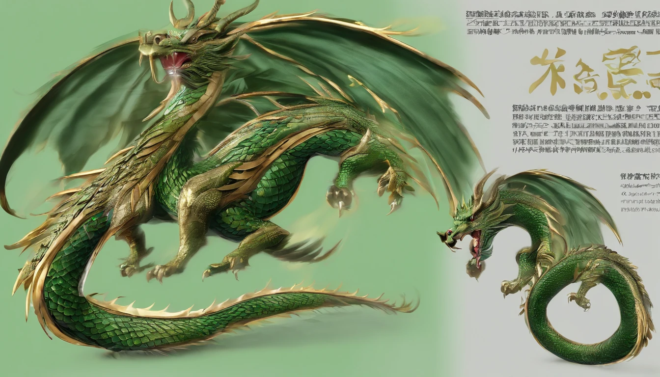 chinesedragon,Green Dragon,auspicious sign,mythological beasts,Long dragon whiskers,Metallic scales,腾云驾雾,high qulity,8K,rich details,Great,Holy,sharp talons